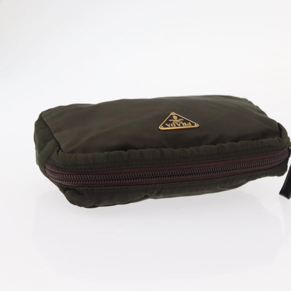PRADA Pouch Nylon Canvas 4 Set Blue Red khaki Auth 151313