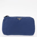 PRADA Pouch Nylon Canvas 4 Set Blue Red khaki Auth 151313-14