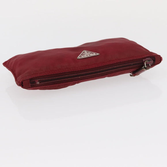 PRADA Pouch Nylon Canvas 4 Set Blue Red khaki Auth 151313