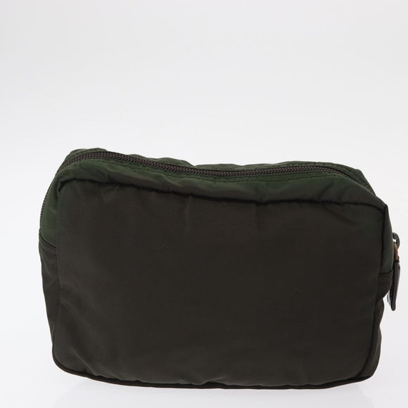 PRADA Pouch Nylon Canvas 4 Set Blue Red khaki Auth 151313