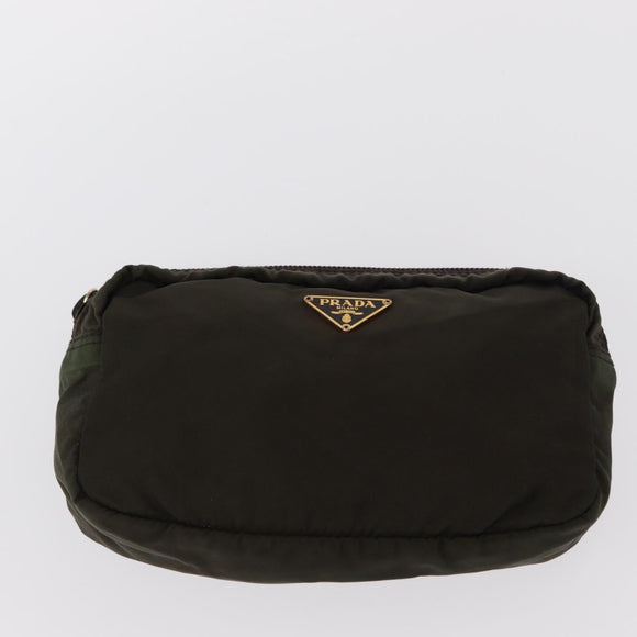 PRADA Pouch Nylon Canvas 4 Set Blue Red khaki Auth 151313