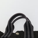 HERMES Bag Canvas 2 Set Black Light Beige Auth 151314-14