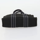 HERMES Bag Canvas 2 Set Black Light Beige Auth 151314-15