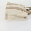 HERMES Bag Canvas 2 Set Black Light Beige Auth 151314-4
