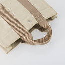 HERMES Bag Canvas 2 Set Black Light Beige Auth 151314-5