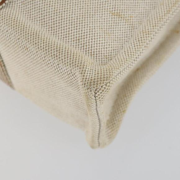 HERMES Bag Canvas 2 Set Black Light Beige Auth 151314