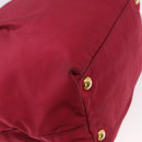 PRADA ribbon Hand Bag Nylon 2way Red Gold Auth 151316-17