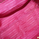 PRADA ribbon Hand Bag Nylon 2way Red Gold Auth 151316-11