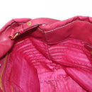 PRADA ribbon Hand Bag Nylon 2way Red Gold Auth 151316-20