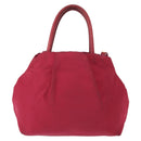 PRADA ribbon Hand Bag Nylon 2way Red Gold Auth 151316-2