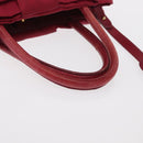 PRADA ribbon Hand Bag Nylon 2way Red Gold Auth 151316-7