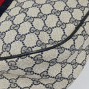 GUCCI GG Supreme Sherry Line Shoulder Bag PVC Navy Gold Red Auth 151330-9