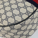 GUCCI GG Supreme Sherry Line Shoulder Bag PVC Navy Gold Red Auth 151330-14