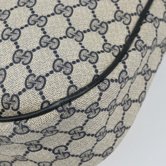 GUCCI GG Supreme Sherry Line Shoulder Bag PVC Navy Gold Red Auth 151330