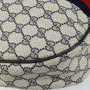 GUCCI GG Supreme Sherry Line Shoulder Bag PVC Navy Gold Red Auth 151330-16