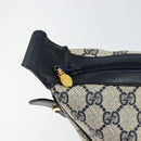 GUCCI GG Supreme Sherry Line Shoulder Bag PVC Navy Gold Red Auth 151330-10