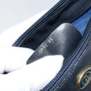 GUCCI GG Supreme Sherry Line Shoulder Bag PVC Navy Gold Red Auth 151330-12