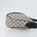 GUCCI GG Supreme Sherry Line Shoulder Bag PVC Navy Gold Red Auth 151330-3