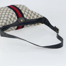 GUCCI GG Supreme Sherry Line Shoulder Bag PVC Navy Gold Red Auth 151330-7