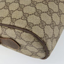 GUCCI GG Supreme Web Sherry Line Bag PVC Beige Gold 56 02 088 Auth 151331-17