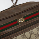 GUCCI GG Supreme Web Sherry Line Bag PVC Beige Gold 56 02 088 Auth 151331-18