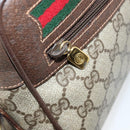 GUCCI GG Supreme Web Sherry Line Bag PVC Beige Gold 56 02 088 Auth 151331-24