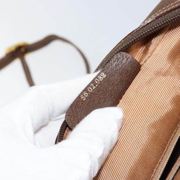 GUCCI GG Supreme Web Sherry Line Bag PVC Beige Gold 56 02 088 Auth 151331