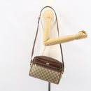 GUCCI GG Supreme Web Sherry Line Bag PVC Beige Gold 56 02 088 Auth 151331-25