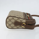 GUCCI GG Supreme Web Sherry Line Bag PVC Beige Gold 56 02 088 Auth 151331-3