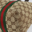 GUCCI GG Canvas Web Sherry Line Tote Bag Beige Gold Red 137396 Auth 151333-9