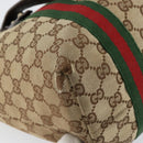 GUCCI GG Canvas Web Sherry Line Tote Bag Beige Gold Red 137396 Auth 151333-16