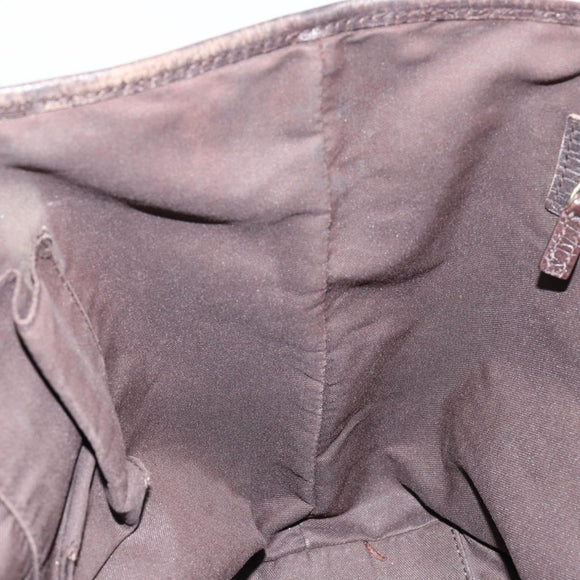 GUCCI GG Canvas Web Sherry Line Tote Bag Beige Gold Red 137396 Auth 151333