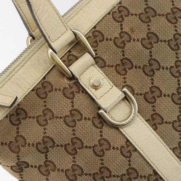 GUCCI GG Canvas Abbey Tote Bag Beige Gold 141470 Auth 151334