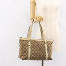 GUCCI GG Canvas Abbey Tote Bag Beige Gold 141470 Auth 151334-24
