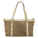 GUCCI GG Canvas Abbey Tote Bag Beige Gold 141470 Auth 151334-2