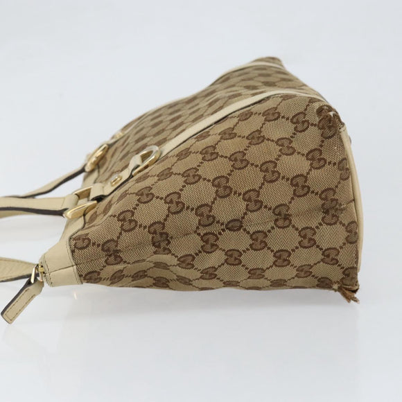 GUCCI GG Canvas Abbey Tote Bag Beige Gold 141470 Auth 151334