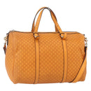 GUCCI Micro GG Canvas Guccissima Boston Bag 2way Orange Gold 322231 Auth 151335-1