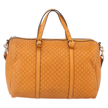 GUCCI Micro GG Canvas Guccissima Boston Bag 2way Orange Gold 322231 Auth 151335 - 0