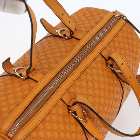 GUCCI Micro GG Canvas Guccissima Boston Bag 2way Orange Gold 322231 Auth 151335