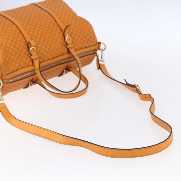 GUCCI Micro GG Canvas Guccissima Boston Bag 2way Orange Gold 322231 Auth 151335