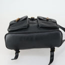 GUCCI Bamboo Backpack Leather Black Gold 003 2058 0016 Auth 151336-11