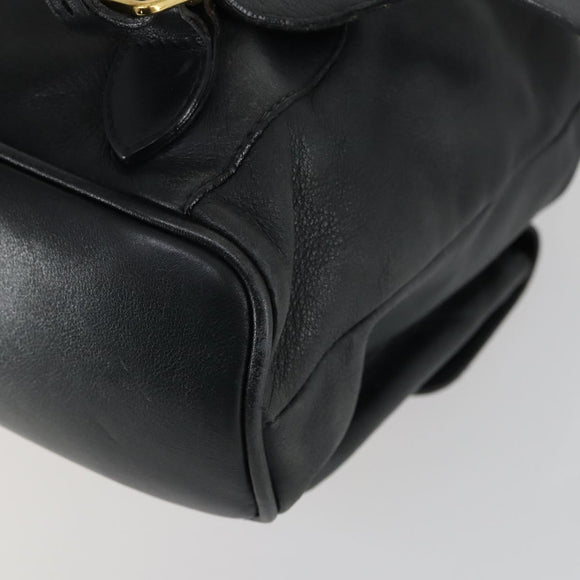 GUCCI Bamboo Backpack Leather Black Gold 003 2058 0016 Auth 151336