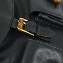 GUCCI Bamboo Backpack Leather Black Gold 003 2058 0016 Auth 151336-16