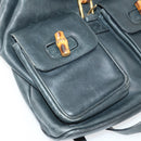GUCCI Bamboo Backpack Leather Black Gold 003 2058 0016 Auth 151336-25