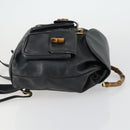 GUCCI Bamboo Backpack Leather Black Gold 003 2058 0016 Auth 151336-4