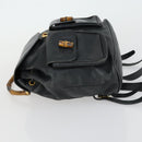 GUCCI Bamboo Backpack Leather Black Gold 003 2058 0016 Auth 151336-5