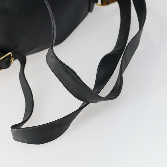 GUCCI Bamboo Backpack Leather Black Gold 003 2058 0016 Auth 151336