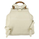 GUCCI Bamboo Backpack Leather Outlet Ivory Gold 003 8016 2058 Auth 151337-2