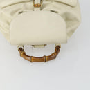 GUCCI Bamboo Backpack Leather Outlet Ivory Gold 003 8016 2058 Auth 151337-6