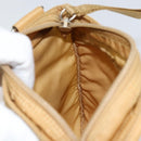 PRADA Shoulder Bag Nylon Beige Silver Auth 151338-20